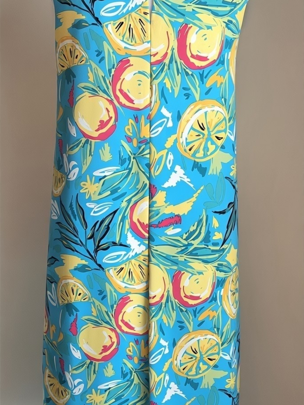 Pappagallo Turquoise Citrus Print A-Line Dress - Picture 2 of 3